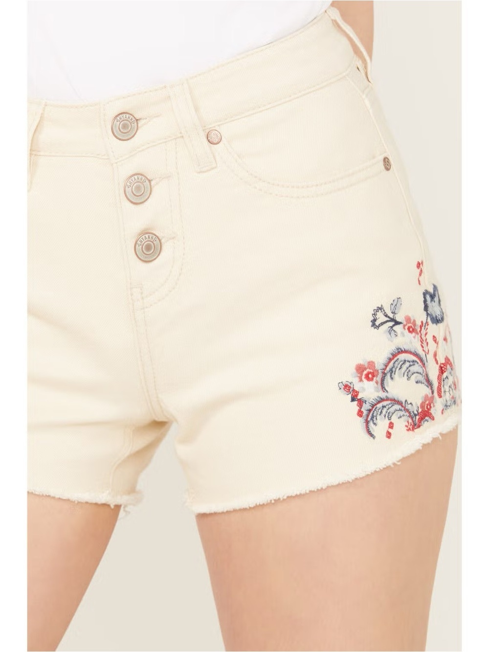 Shyanne White Embroidered Western Shorts – Size 29 Boho Festival - Picture 2 of 11